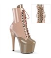 ADORE-1020DC - Enkellaarsjes met plateauzool - beige/olijfgrijs | Pleaser