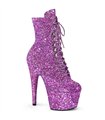 ADORE-1020GWR - Platform Ankle Boots - Purple Glitter | Pleaser