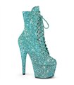 ADORE-1020GWR - Enkellaarsjes met plateauzool - turquoise glitter | Pleaser