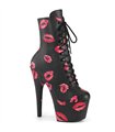 ADORE-1020KISSES - Platform ankle boots - black with pattern | Pleaser