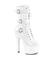 ADORE-1043 - Plateau Stiefelette - Weiss Lack | Pleaser