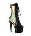 ADORE-1047 - Plateau Stiefelette - Schwarz Hologramm | Pleaser