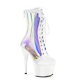 ADORE-1047 - Plateau Stiefelette - Weiss Hologramm | Pleaser