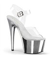 ADORE-708 - Plateau Sandalette - Silber/Chrome | Pleaser