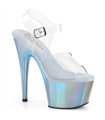 ADORE-708LQ - Plateau Sandalette - Blau Hologramm | Pleaser