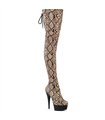 DELIGHT-3008SP-BT Plateau Overknee Stiefel Snake | Pleaser