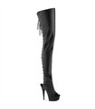 DELIGHT-4019 Plateau Overknee Stiefel Schwarz Matt | Pleaser