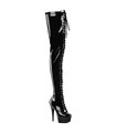 DELIGHT-4023 Plateau overknee laarzen zwart lak | Pleaser