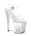 ENCHANT-708AQUA-04 Platform sandal transparent/clear glitter | Pleaser