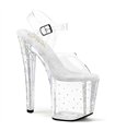 ENCHANT-708RS-01 Plateau Sandalette Transparent/Klar Strass | Pleaser