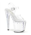 ENCHANT-708RS-02 Plateau Sandalette Transparent/Klar Strass | Pleaser