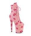 FLAMINGO-1020KISSES Plateau enkellaarsjes roze | Pleaser