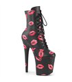 FLAMINGO-1020KISSES Plateau enkellaarsjes zwart | Pleaser