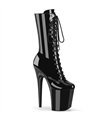 FLAMINGO-1054 platform ankle boots black Shiny | Pleaser