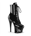 MOON-1020SK platform ankle boots black Shiny | Pleaser