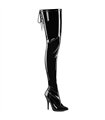 SEDUCE-4000SLT Plateau overknee laarzen zwart lak | Pleaser