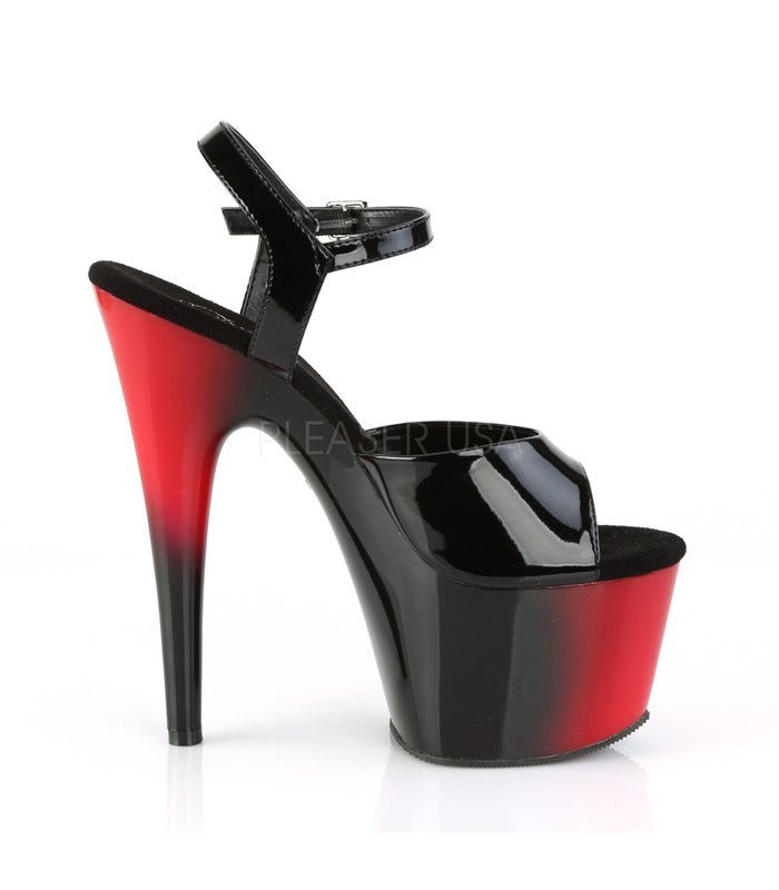 Plateau High Heels ADORE-709BR - Schwarz / Rot