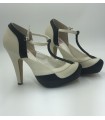 Retro Pumps BETTIE-29 - Schwarz/Creme gebraucht