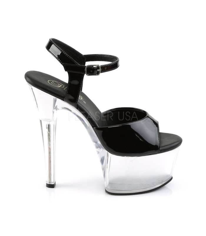 Plateau High Heels ASPIRE-609 - Klar/Schwarz