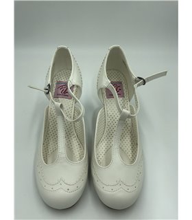 T-Strap Pumps FLAPPER-26 - White gebraucht