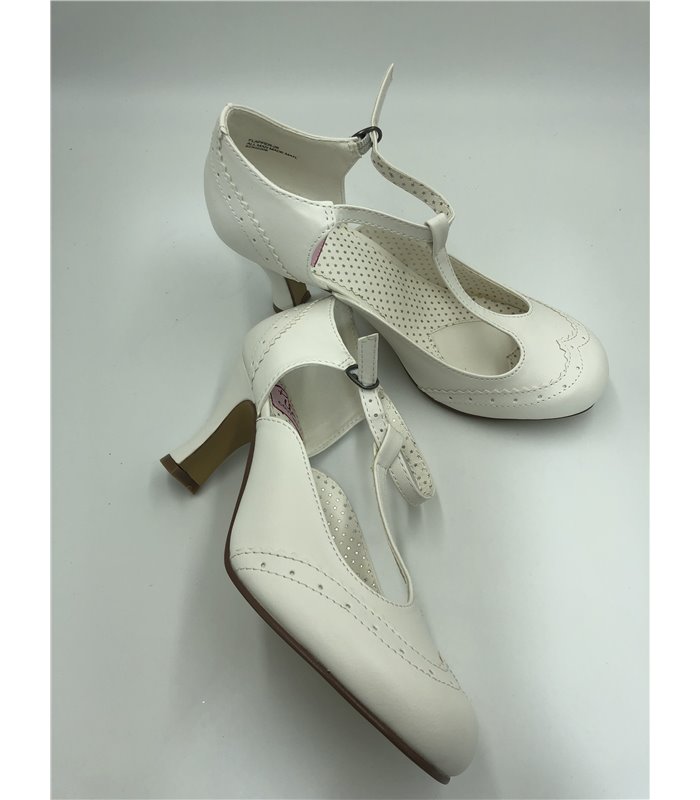 T-Strap Pumps FLAPPER-26 - White gebraucht