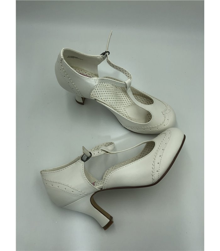 T-Strap Pumps FLAPPER-26 - White gebraucht