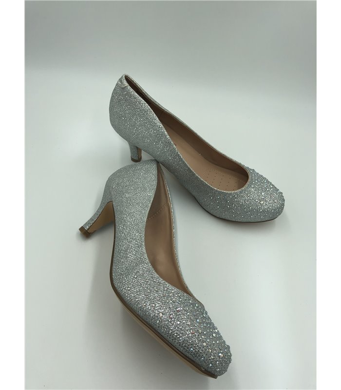 Kitten Heels DORIS-06 - Glitter Silver gebraucht