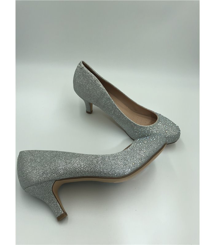 Kitten Heels DORIS-06 - Glitter Silver gebraucht