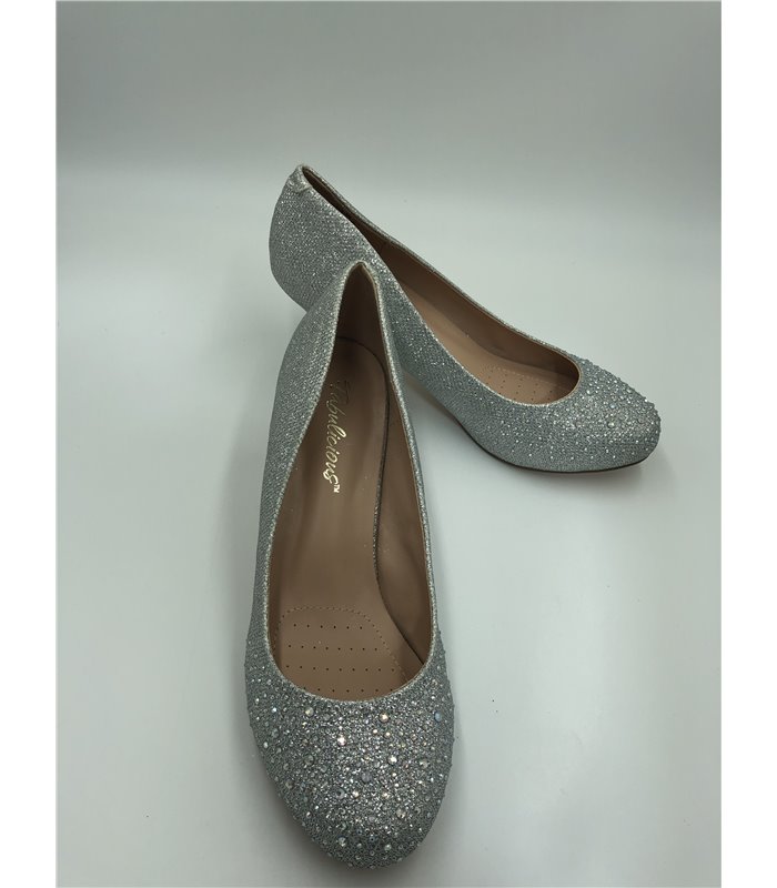 Kitten Heels DORIS-06 - Glitter Silver gebraucht