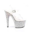 Plateau High Heels BEJEWELED-708MS - Silber