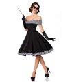 Belsira schulterfreies Swing-Kleid schwarz/weiss - midi Kleider SALE
