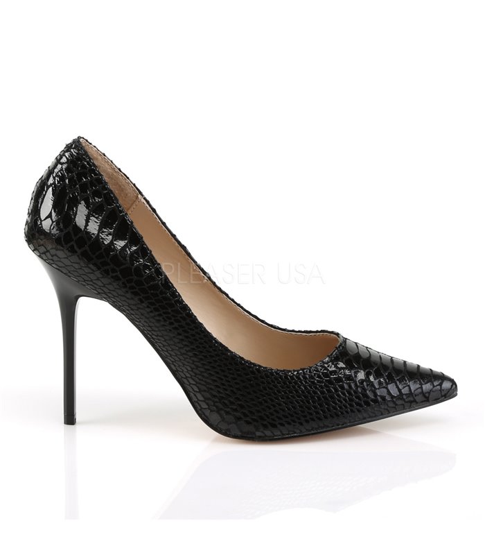 Pleaser Pumps CLASSIQUE-20SP Schwarz Snake-Print Leder