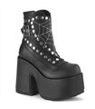 CAMEL-70 - platform ankle boots - black matt | DemoniaCult SALE