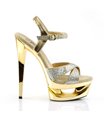 Plateau Sandalette ECLIPSE-619G - Gold/Gold Glitter