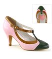 Retro T-Riemchen Pumps PEACH-03 - Rosa