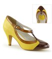 Retro T-Riemchen Pumps PEACH-03 - Gelb