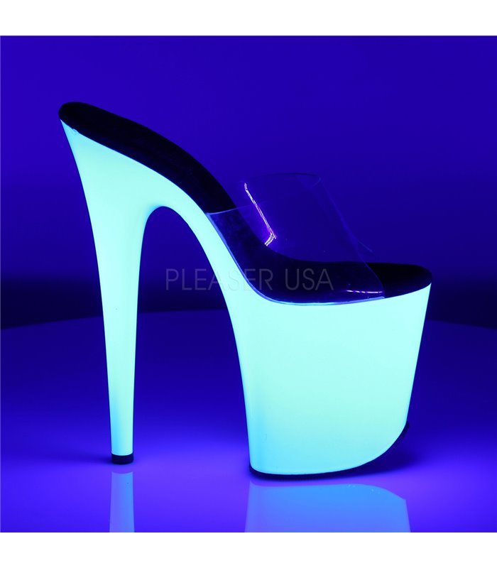 Plateau High Heels FLAMINGO-801UV - Neon Weiß