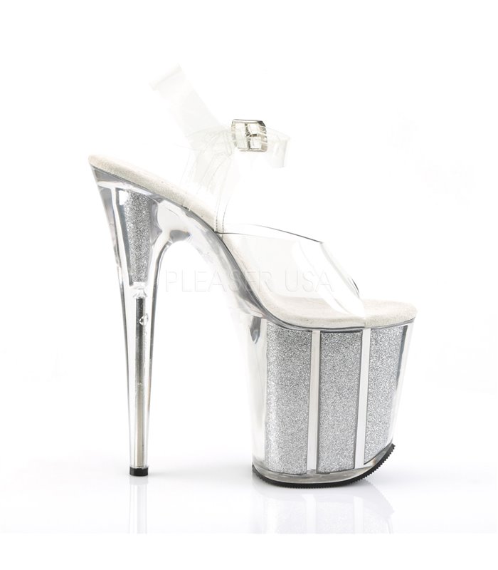 Extrem Plateau Heels FLAMINGO-808G - Silber