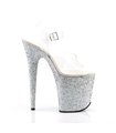 Extrem Plateau High Heels FLAMINGO-808LG - Silber