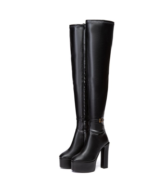 Giaro Plateau Overknee Stiefel Bryanna Schwarz Matt