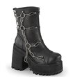 Gothic Ankle Boots ASSAULT-66 - Lederimitat Schwarz | DemoniaCult SALE