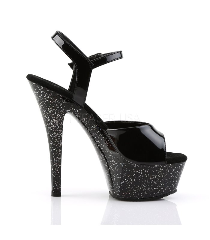 Plateau High Heels KISS-209MG - Schwarz/Glitter