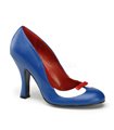 Pin Up Couture Pumps SMITTEN-05 Navy Blau-Weiss Kunstleder