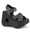 DYNAMITE-02 Platform sandal multicolored glittering Stars | DemoniaCult