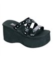 FUNN-19 Plateau Pantolette schwarz Nieten Riemchen | DemoniaCult