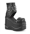WAVE-22 Platform boots black matt chain detail | DemoniaCult