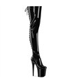 FLAMINGO-3850 Platform overknee boots black patent lacing I Pleaser