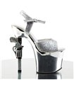 Plateau High Heels REVOLVER-709G - Silber