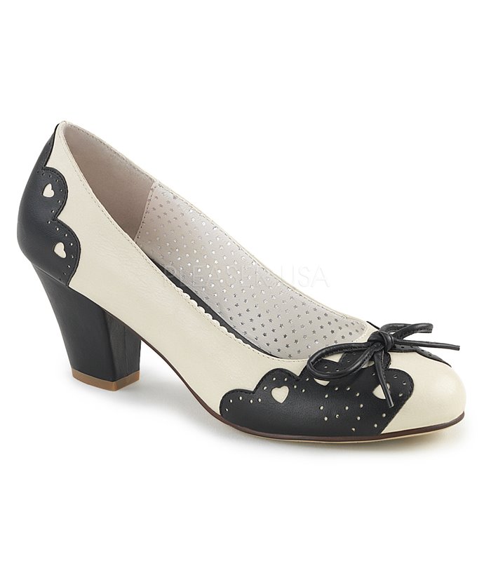 Retro Pumps WIGGLE-17 - Creme/Schwarz