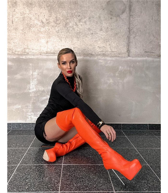 Giaro Overknee Plateau Stiefel BRISA Orange Matt